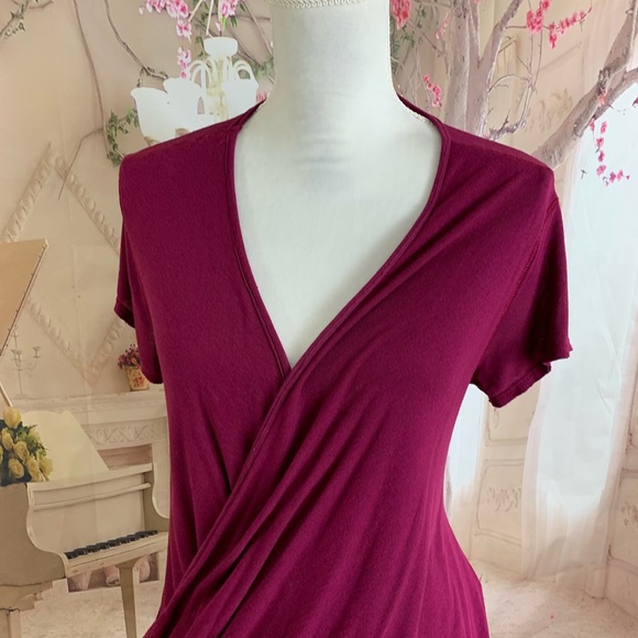 Free People Faux Wrap Berry Blouse - Picture 2 of 11